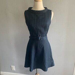 Collectif/ bright and beautiful Ruth flared dress in navy